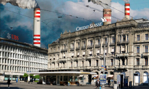 Paradeplatz in Zurich (Pictorial Montage: Greenpeace)